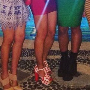 Jeffrey Campbell hearts pink platform sandal rare size 6